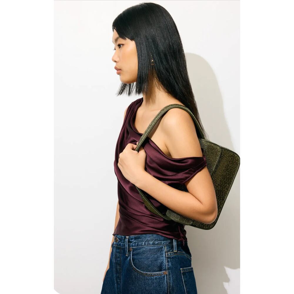 Staud Tommy Beaded Bag in Avocado - Picture 3 of 15